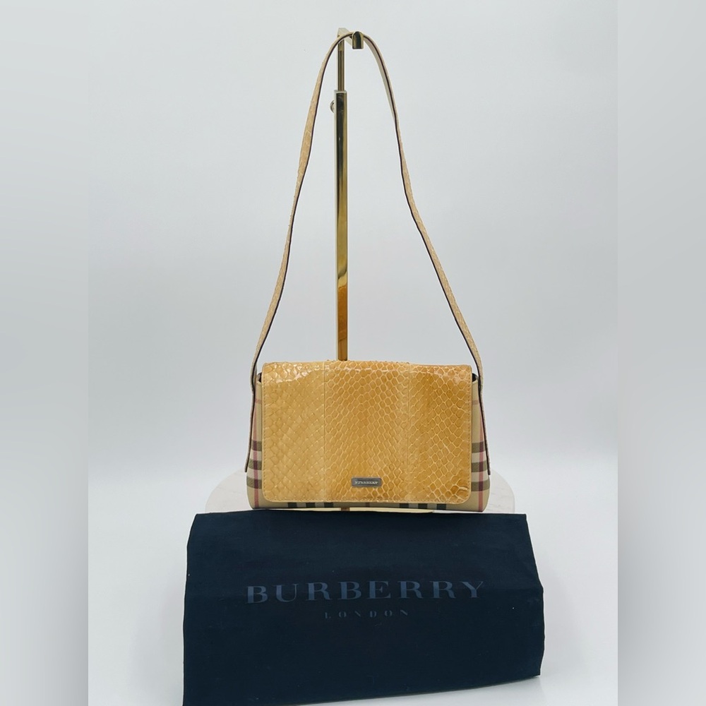 BURBERRY Snakeskin Nova Check Shoulder Bag